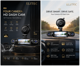 ELITEC 360° Quad Camera Dash Cam – Full HD Protection