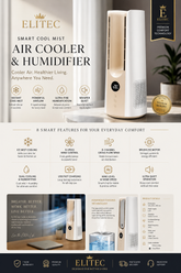 ELITEC Smart Cool Mist Air Cooler & Humidifier Pro