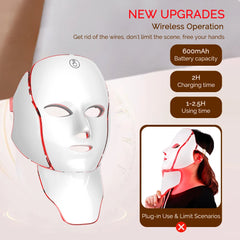 LED Facial Mask with Neck 7 Colors Light