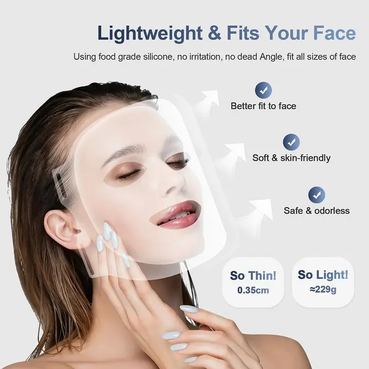 Safe Silicone Red LED Face Mask Beauty Skin