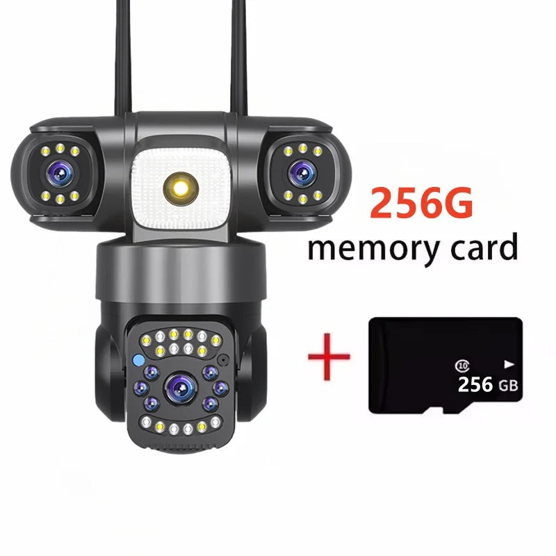 WiFi IP Camera Outdoor 15MP 8K Triple Lenses