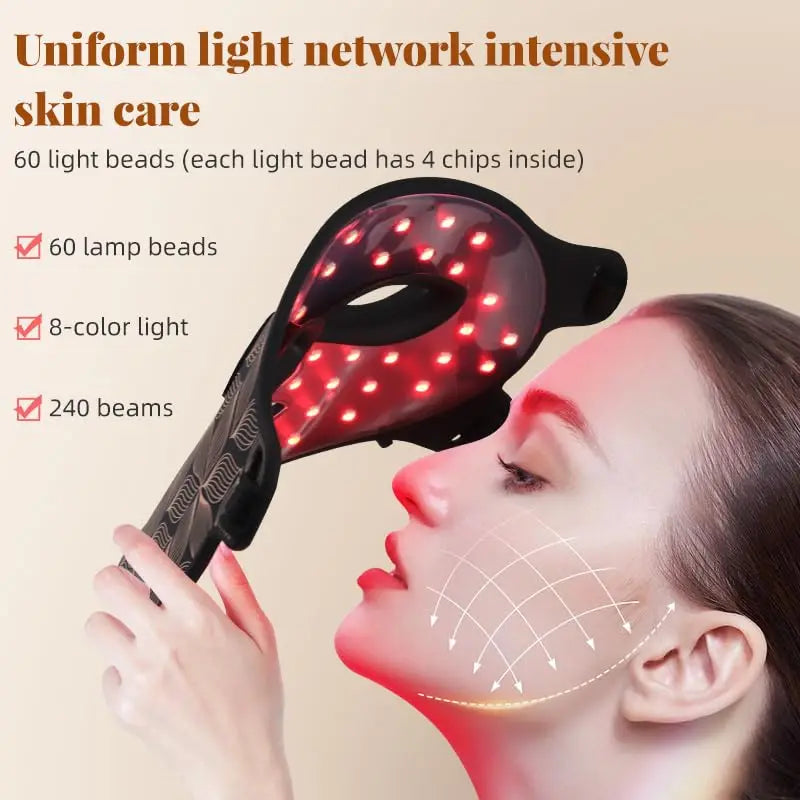 8 Colors LED Face Mask with Neck Near Infrared