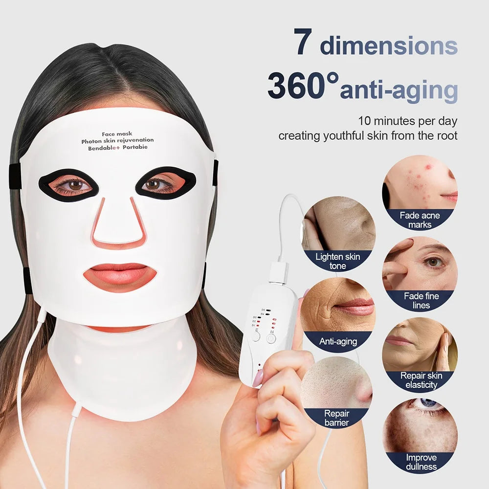 Safe Silicone Red LED Face Mask Beauty Skin