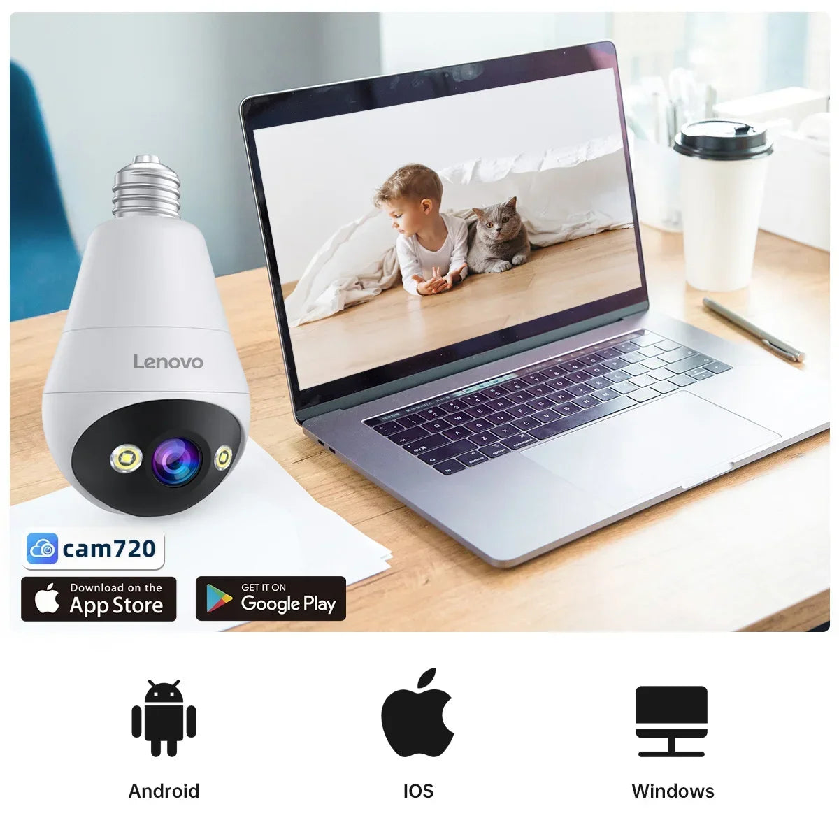 Lenovo E27 Bulb Camera 1080P WiFi Surveillance