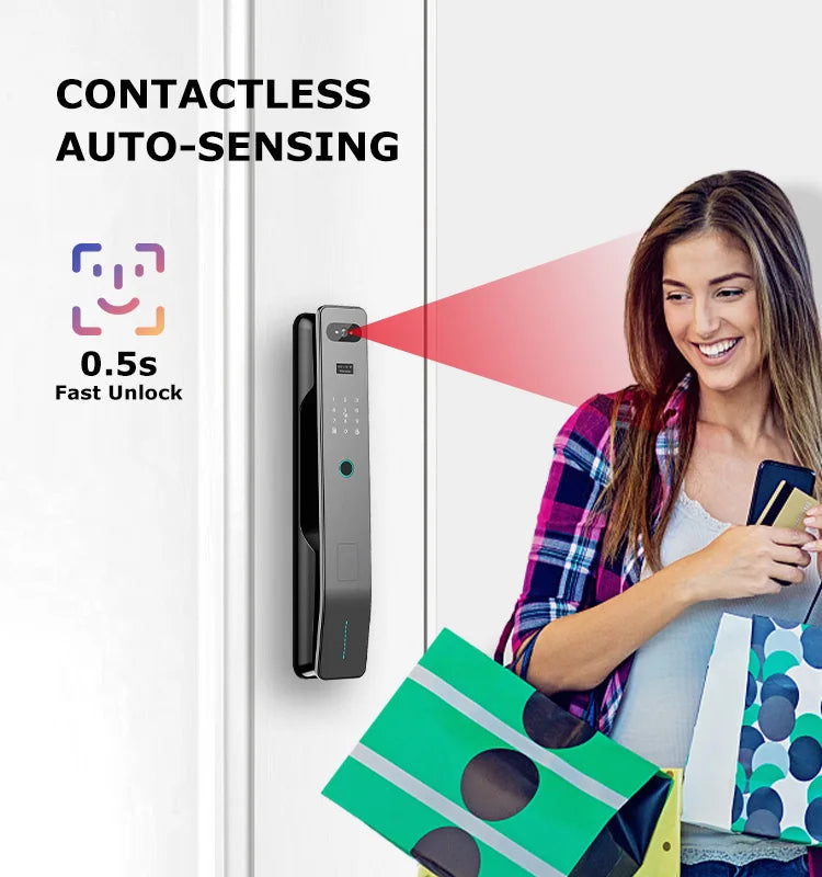 Tuya WiFi 3D Face Recognition Digital Door Lock