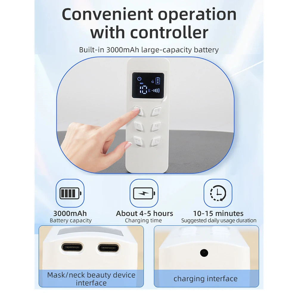 LED 8 Colors Face Mask and Neck Red Light