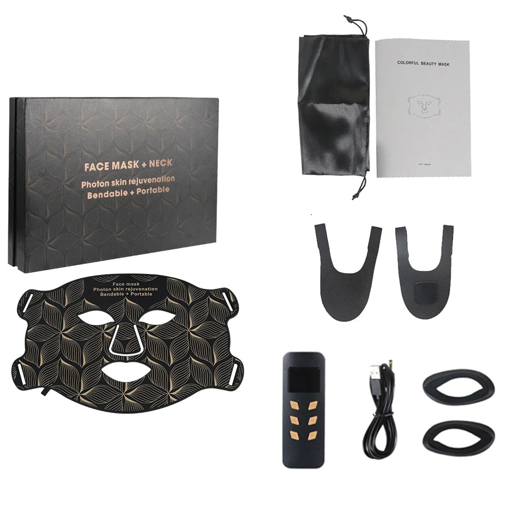 LED 8 Colors Face Mask and Neck Red Light