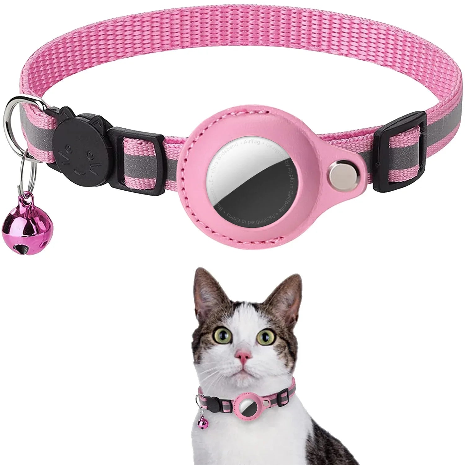 Cat AirTag Holder Collar Breakaway Reflective Strips