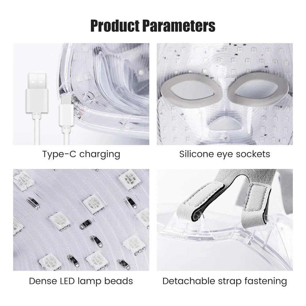 Rechargeable Facial LED Mask 7 Colors