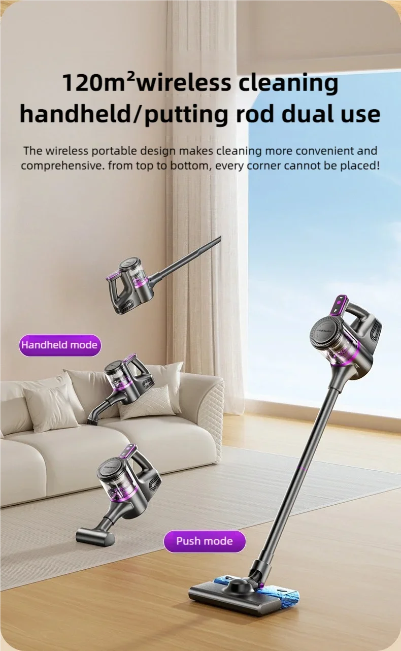 TINSOL 35000PA Cordless Vacuum Cleaner Vacuuming
