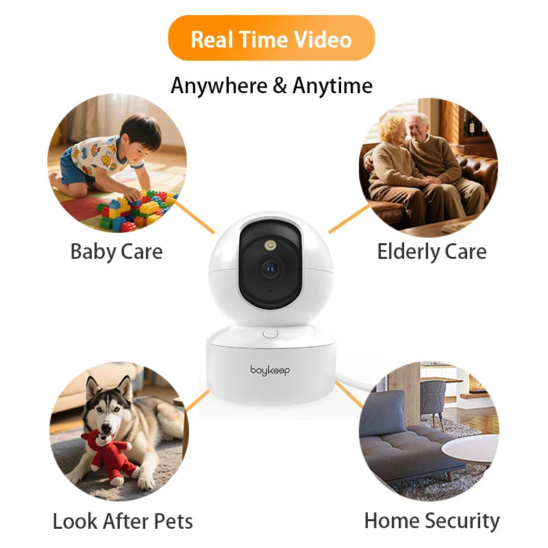 Boykeep 3MP Pet Camera with Phone App