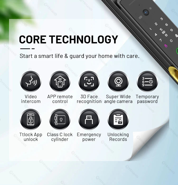 YRHAND Ttlock WiFi 3D Face Recognition