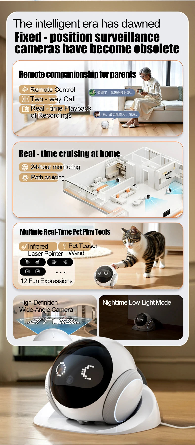 Famue Smart Child Care Robot with Pet Monitoring