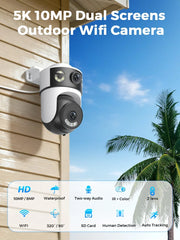 10MP 5K Dual Lens Dual Screens Wifi Camera