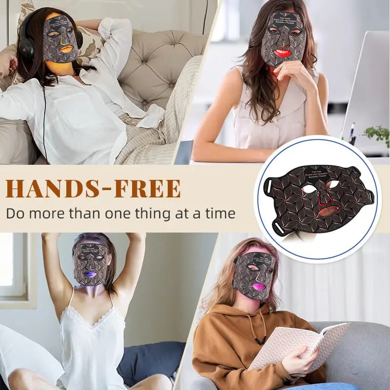 8 Colors LED Face Mask with Neck Near Infrared