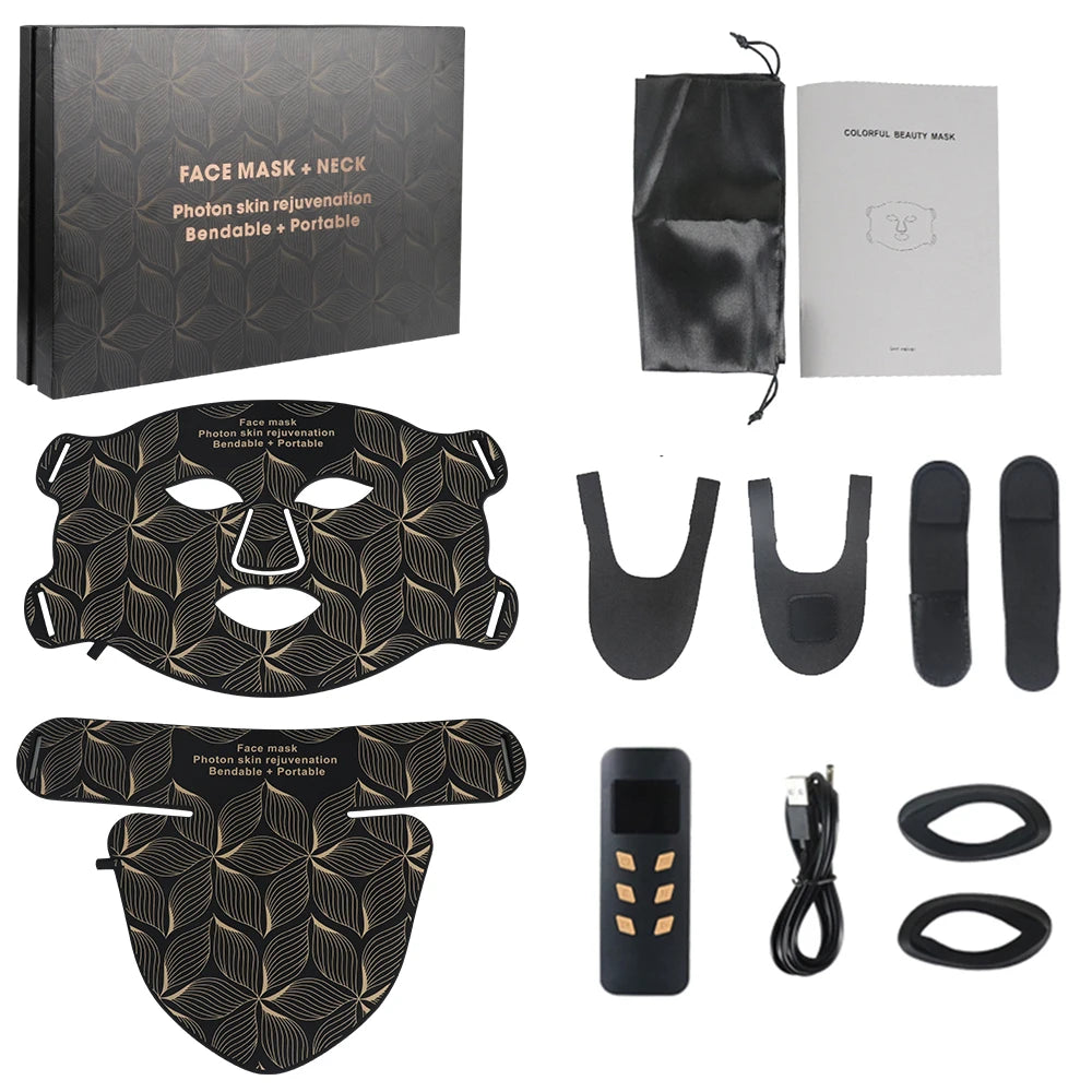 LED 8 Colors Face Mask and Neck Red Light