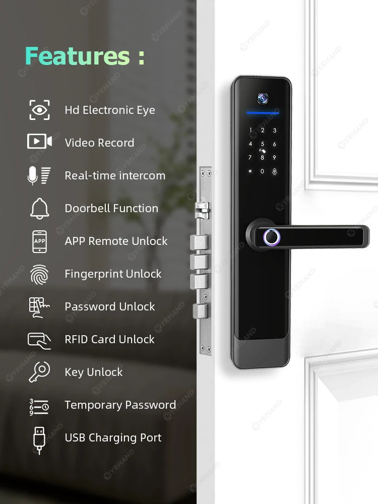 YRHAND Tuya Wifi Camera Video Intercom Lock App Remote