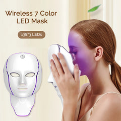 LED Facial Mask with Neck 7 Colors Light
