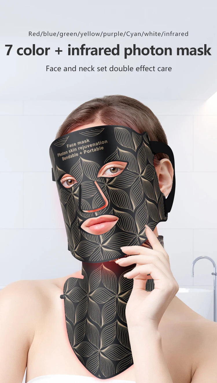 8 Colors LED Face Mask with Neck Near Infrared
