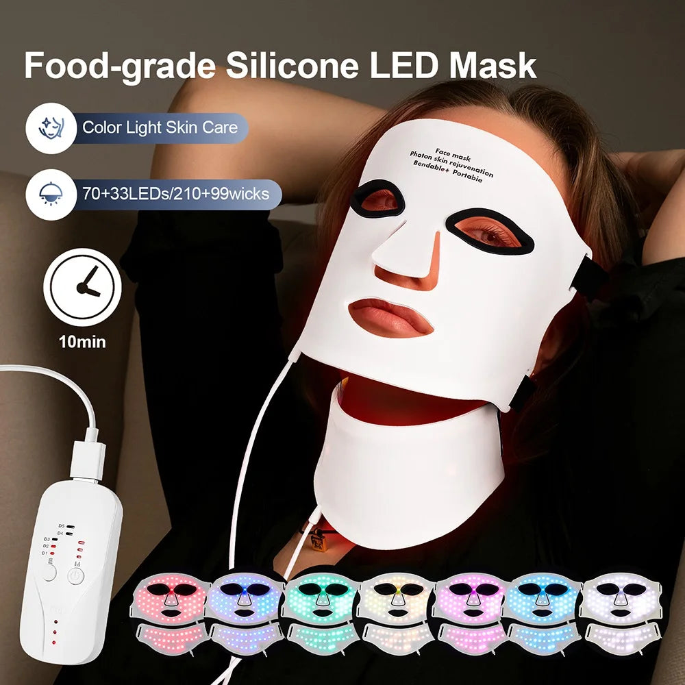 Safe Silicone Red LED Face Mask Beauty Skin