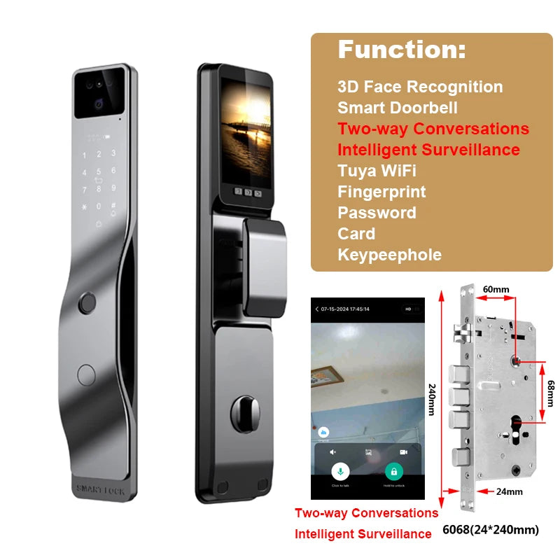 3D Face Recognition Smart Door Lock WiFi
