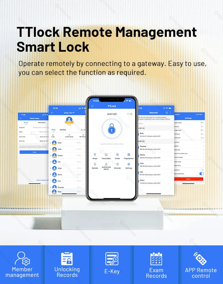 YRHAND Ttlock WiFi 3D Face Recognition