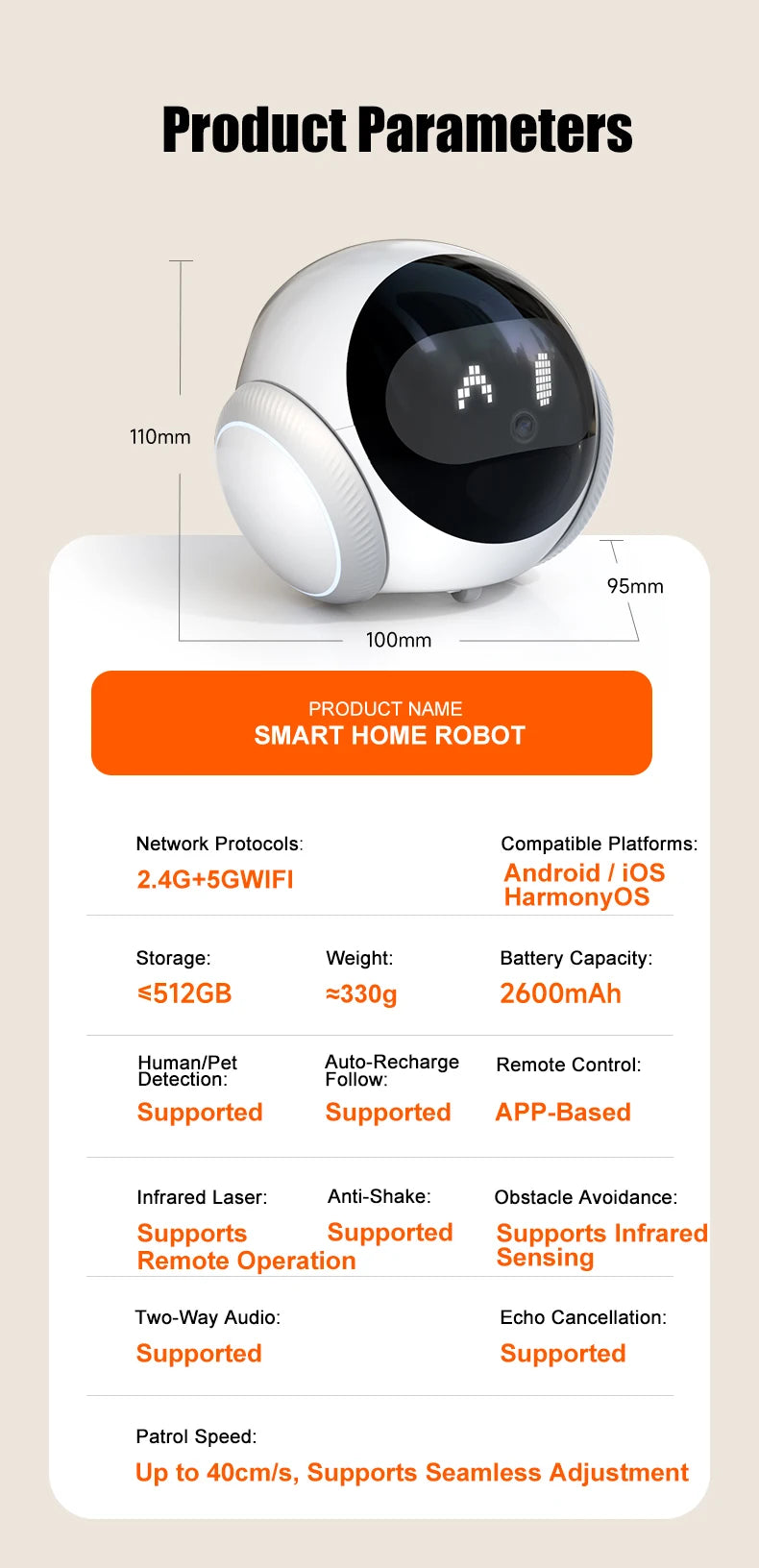 Famue Smart Child Care Robot with Pet Monitoring
