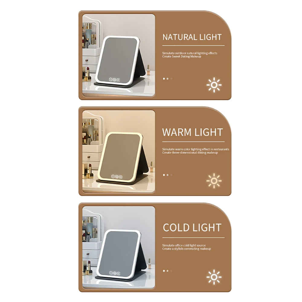 3 Colors Dimmable LED Makeup Mirror
