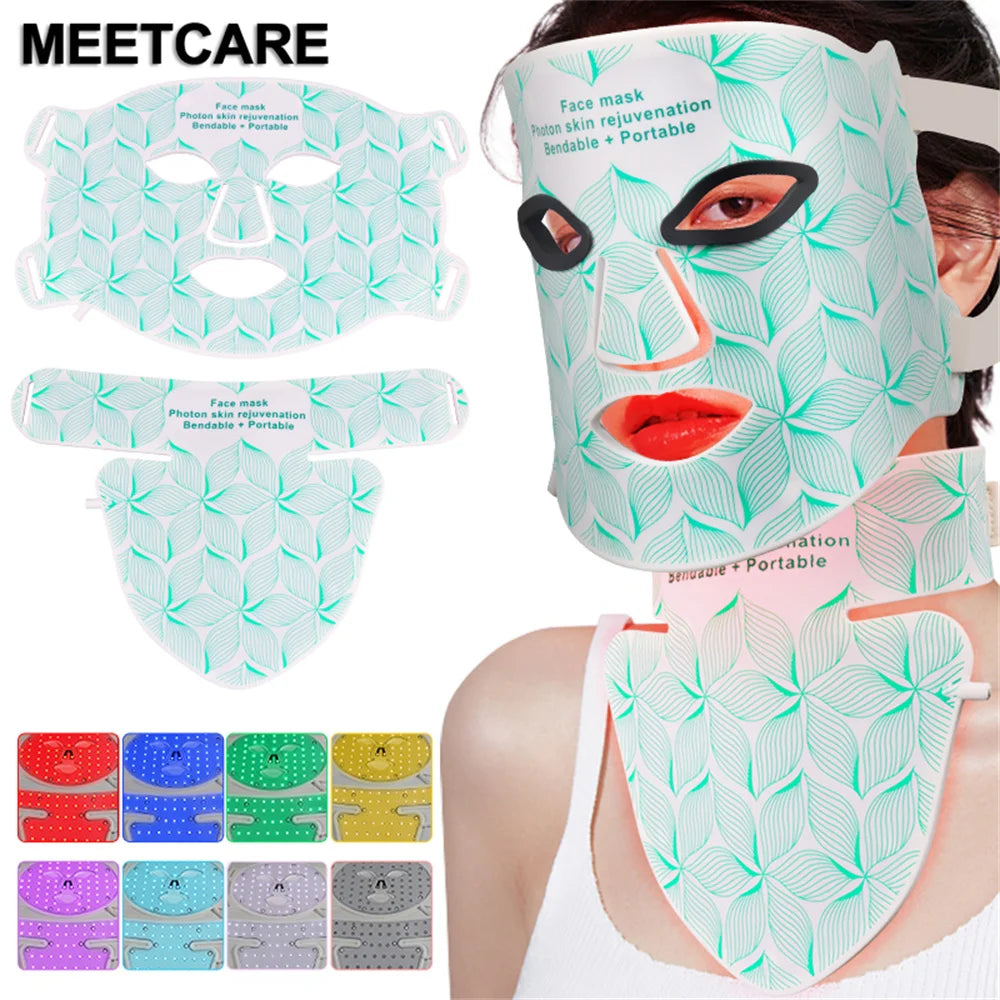 LED 8 Colors Face Mask and Neck Red Light