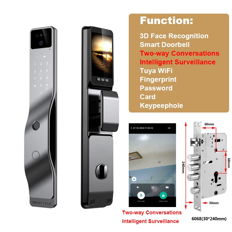 3D Face Recognition Smart Door Lock WiFi