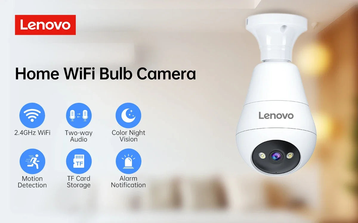 Lenovo E27 Bulb Camera 1080P WiFi Surveillance