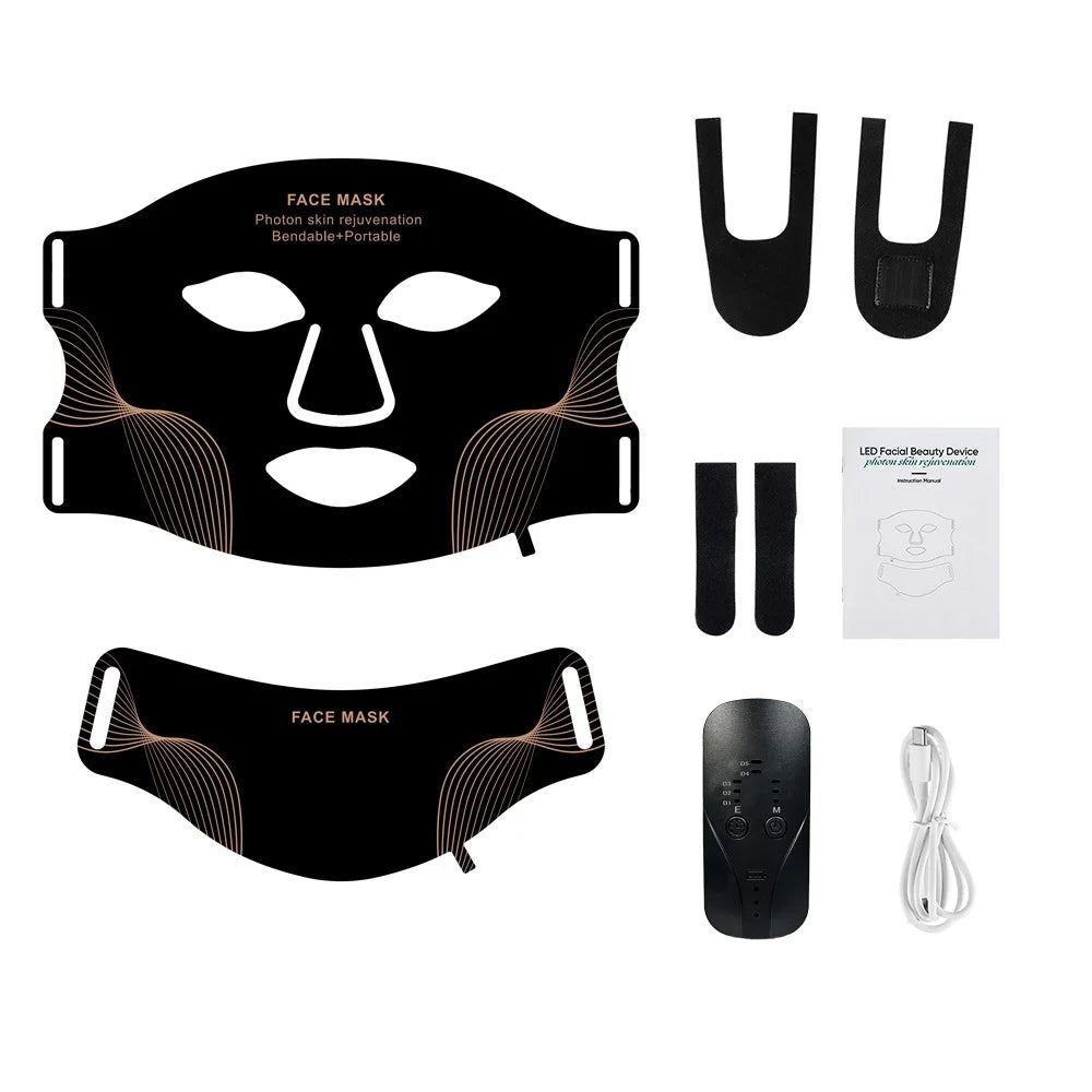 Safe Silicone Red LED Face Mask Beauty Skin