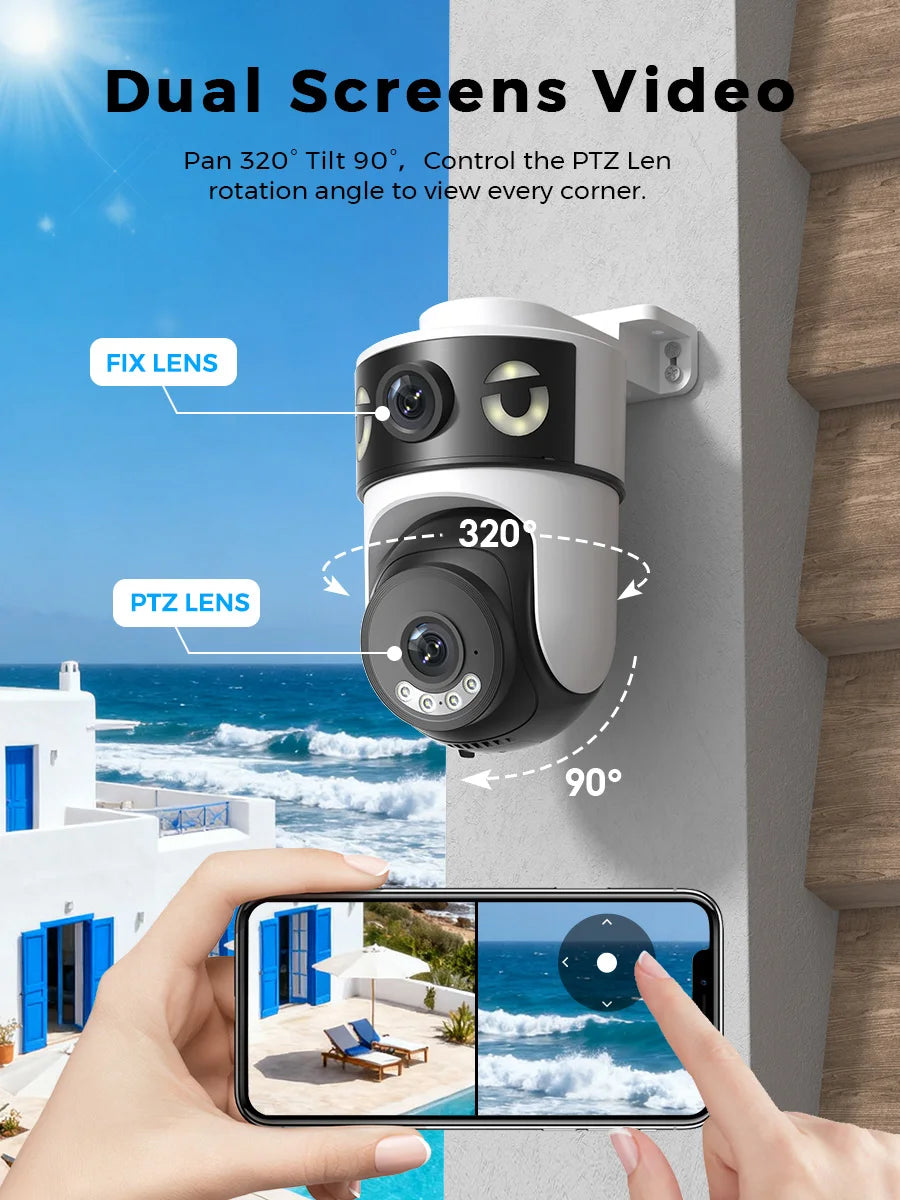 10MP 5K Dual Lens Dual Screens Wifi Camera