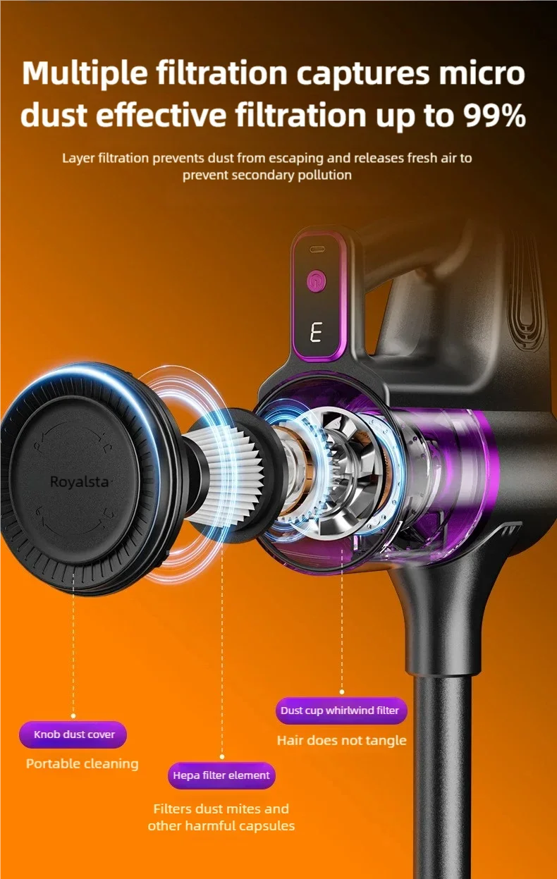 TINSOL 35000PA Cordless Vacuum Cleaner Vacuuming