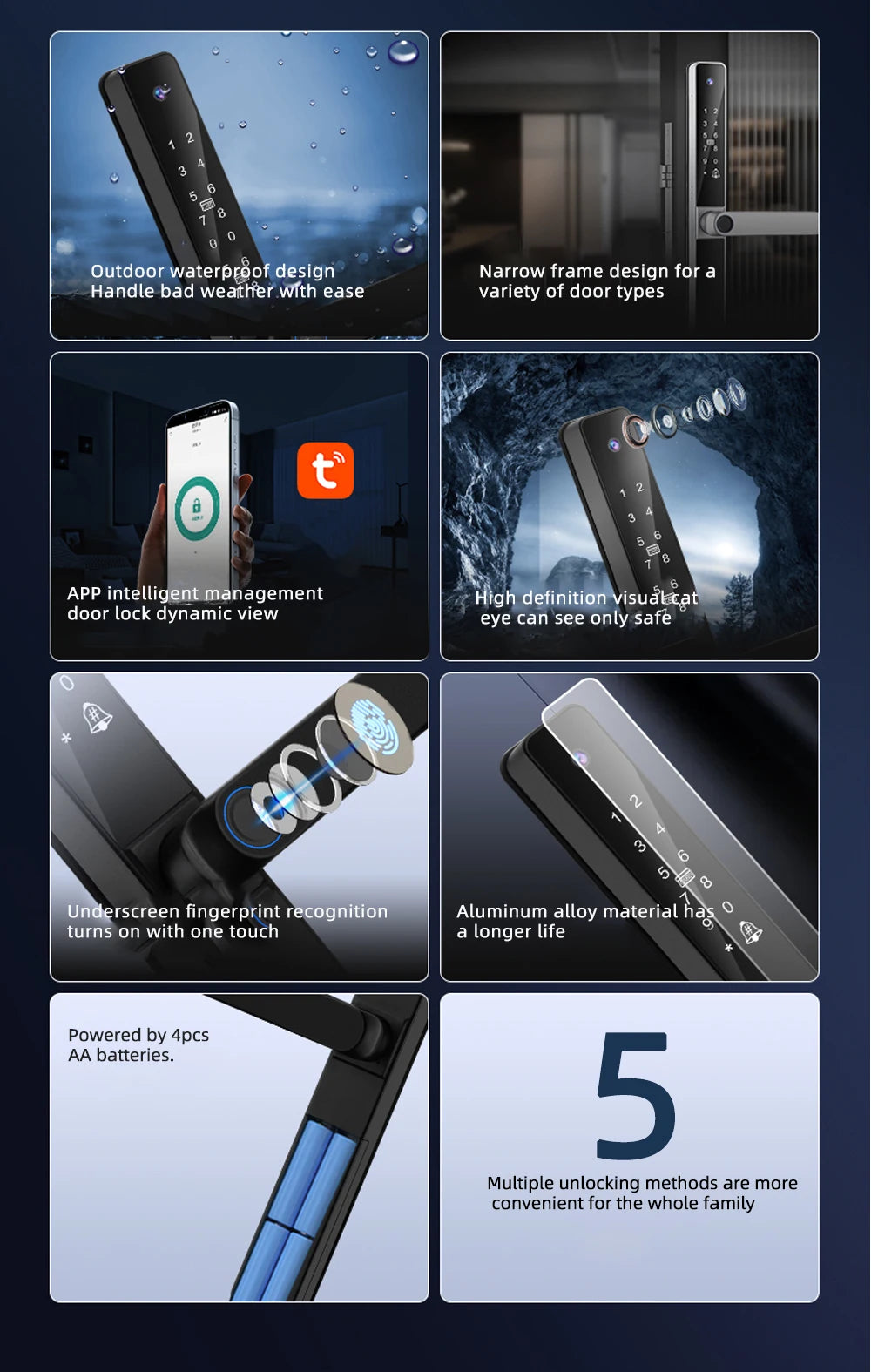 CDOK DQ05Tuya WiFi smart lock