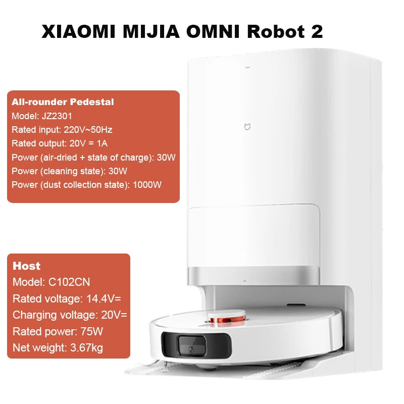 XIAOMI MIJIA Smart OMNI Robot 2 Vacuum Cleaners