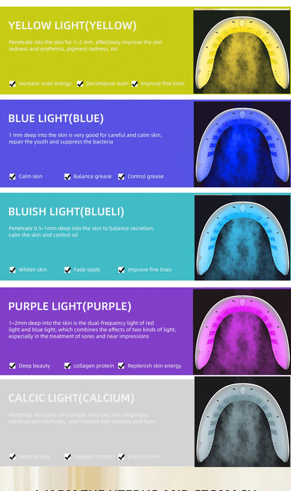 7 Colors LED Face Mask PDT Equipment