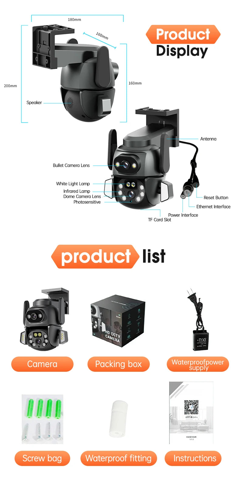 5K 10MP  Tuya Dual Lens PTZ WIFI Camera